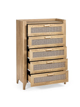 Sydney Rattan Print 5 Drawer Chest