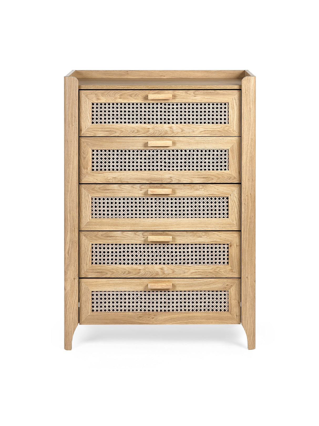 Sydney Rattan Print 5 Drawer Chest