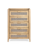 Sydney Rattan Print 5 Drawer Chest