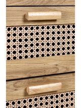 Sydney Rattan Print 5 Drawer Chest