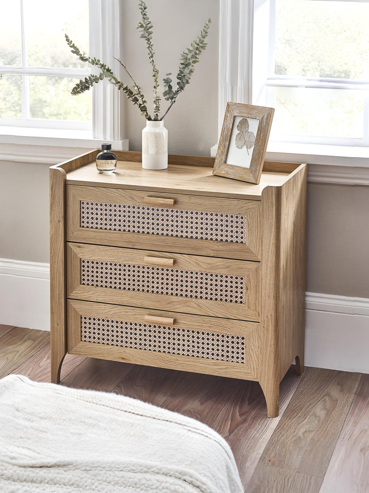 Sydney Rattan Print 3 Drawer Chest