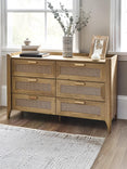 Sydney Rattan Print 6 Drawer Wide Chest