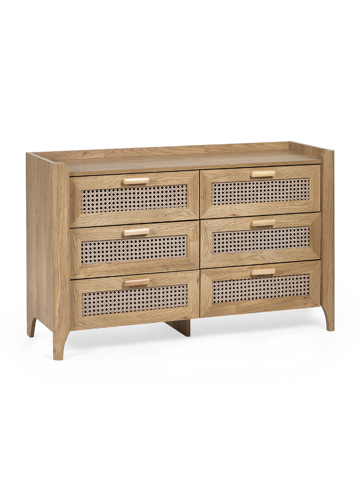 Sydney Rattan Print 6 Drawer Wide Chest