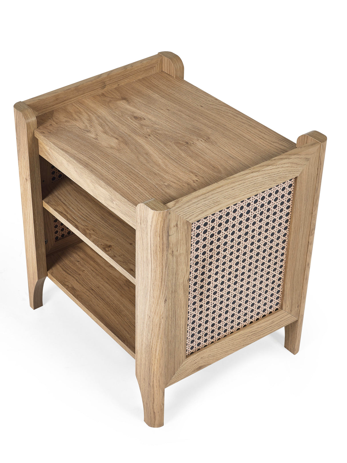 Sydney Rattan Print Side Table with Removable Shelf