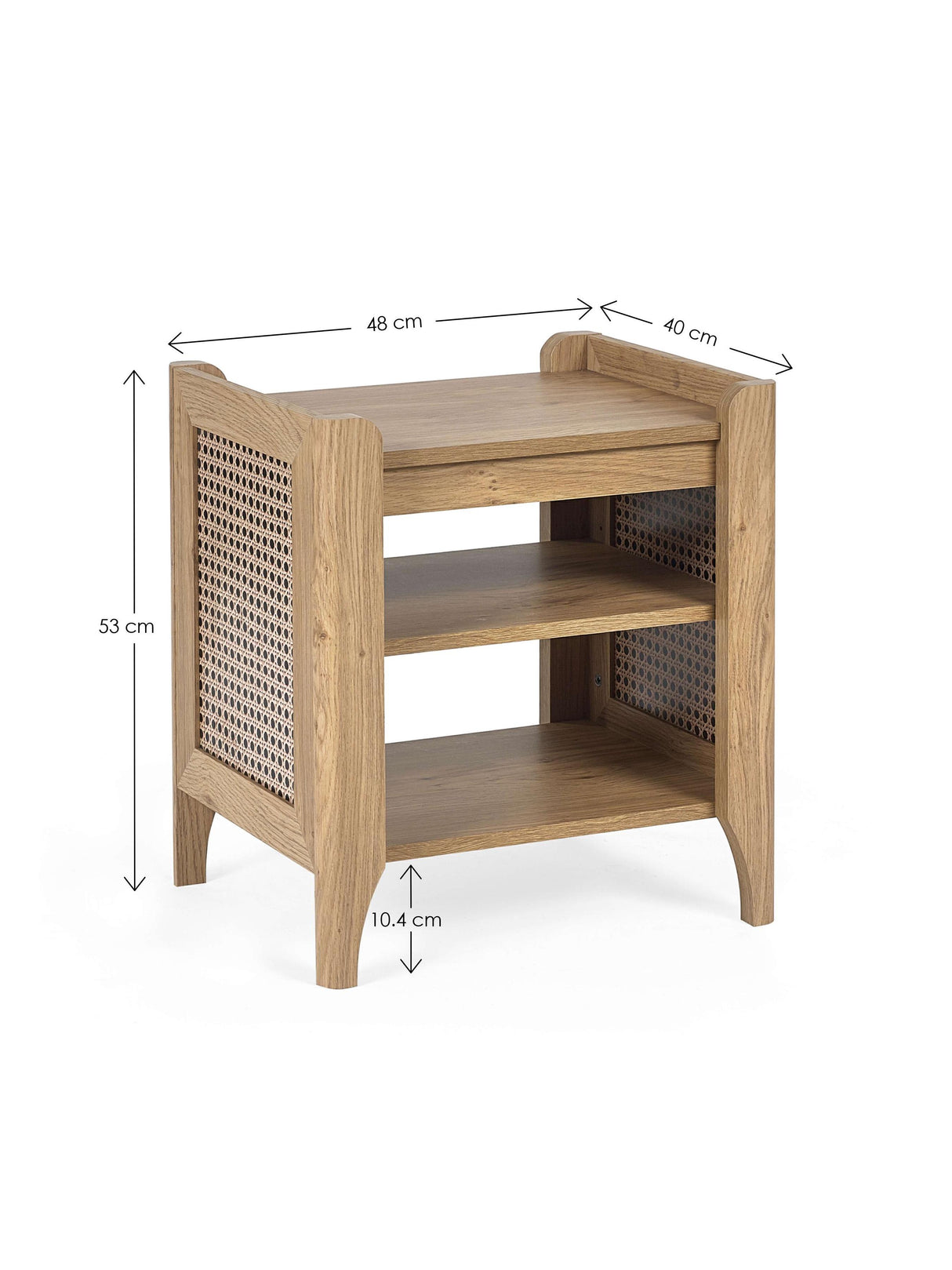 Sydney Rattan Print Side Table with Removable Shelf