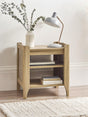 Sydney Rattan Print Side Table with Removable Shelf