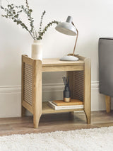 Sydney Rattan Print Side Table with Removable Shelf