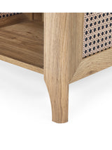 Sydney Rattan Print Side Table with Removable Shelf