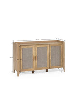 Sydney Rattan Print 3 Door Sideboard