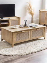 Sydney Rattan Print 2 Drawer Coffee Table
