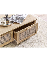 Sydney Rattan Print 2 Drawer Coffee Table