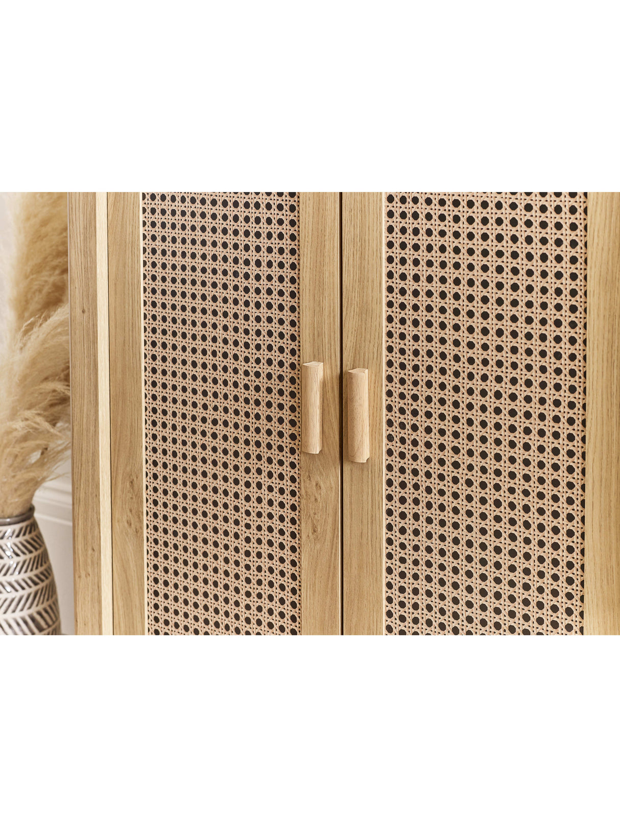 Sydney Rattan Print Shoe Cupboard