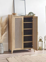 Sydney Rattan Print Shoe Cupboard