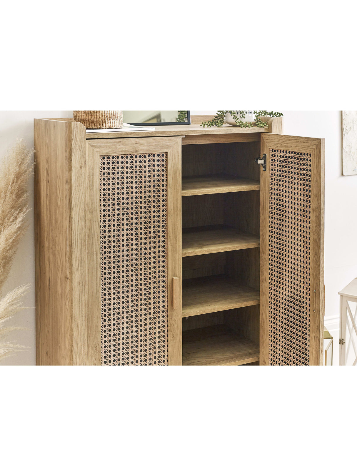 Sydney Rattan Print Shoe Cupboard