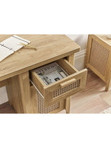 Sydney Rattan Print Desk with Cupboard