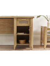 Sydney Rattan Print Desk with Cupboard
