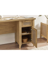 Sydney Rattan Print Desk with Cupboard