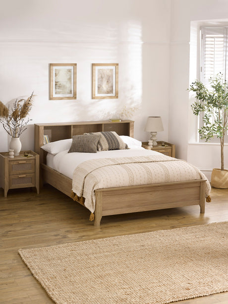 Sydney Rattan Print Bookcase Bed