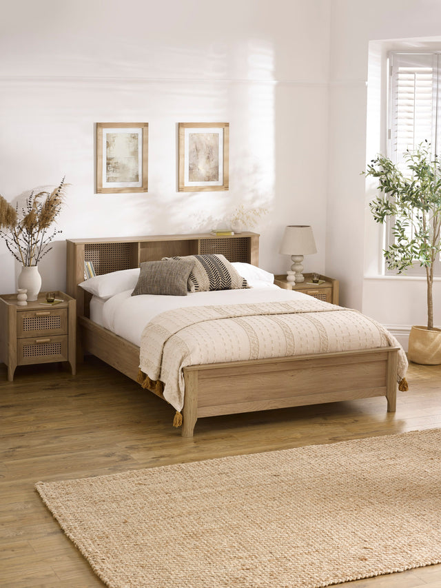 Sydney Rattan Print Bookcase Bed