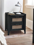 Sydney Rattan Print 2 Drawer Bedside Table