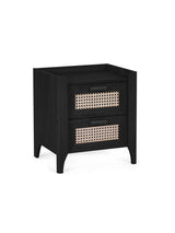 Sydney Rattan Print 2 Drawer Bedside Table