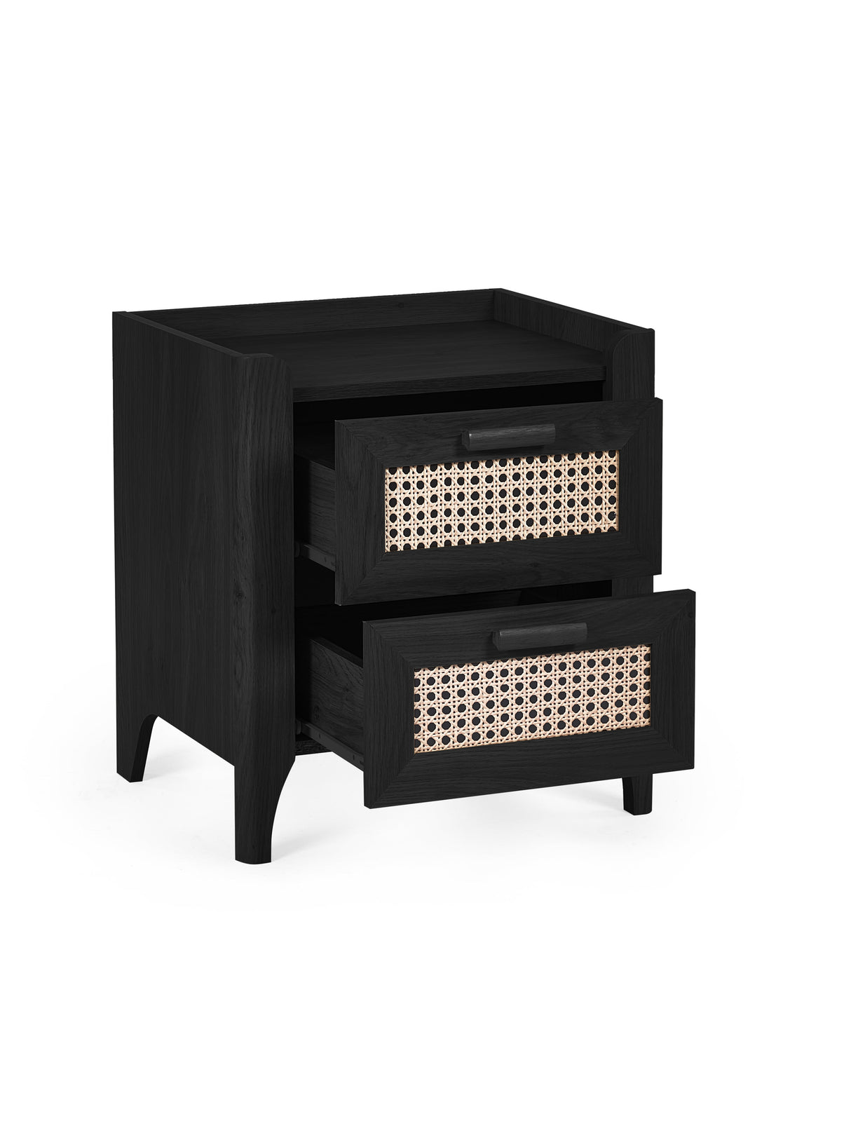 Sydney Rattan Print 2 Drawer Bedside Table