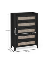 Sydney Rattan Print 5 Drawer Chest