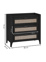 Sydney Rattan Print 3 Drawer Chest