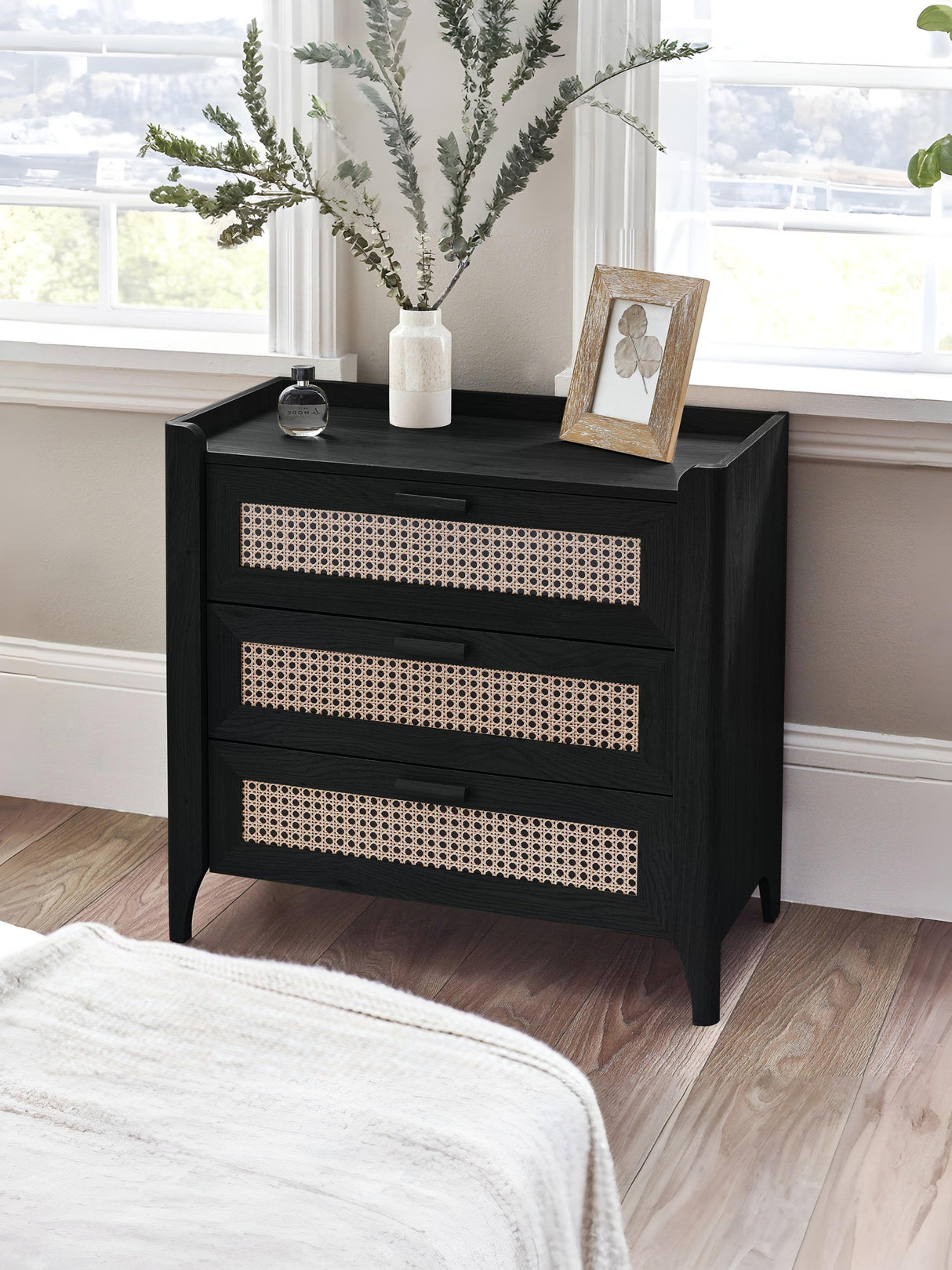 Sydney Rattan Print 3 Drawer Chest