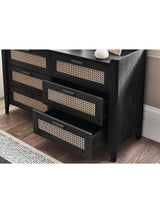 Sydney Rattan Print 6 Drawer Wide Chest