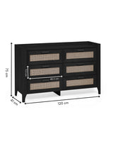 Sydney Rattan Print 6 Drawer Wide Chest
