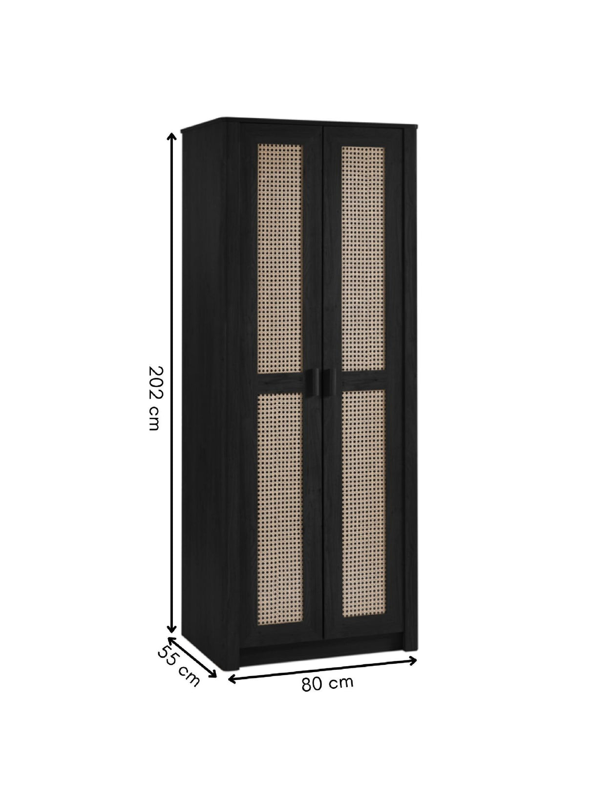 Sydney Rattan Print 2 Door Wardrobe with Shelf
