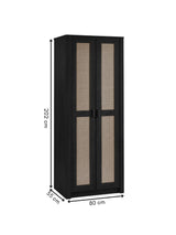 Sydney Rattan Print 2 Door Wardrobe with Shelf