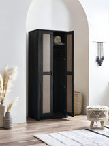 Sydney Rattan Print 2 Door Wardrobe with Shelf