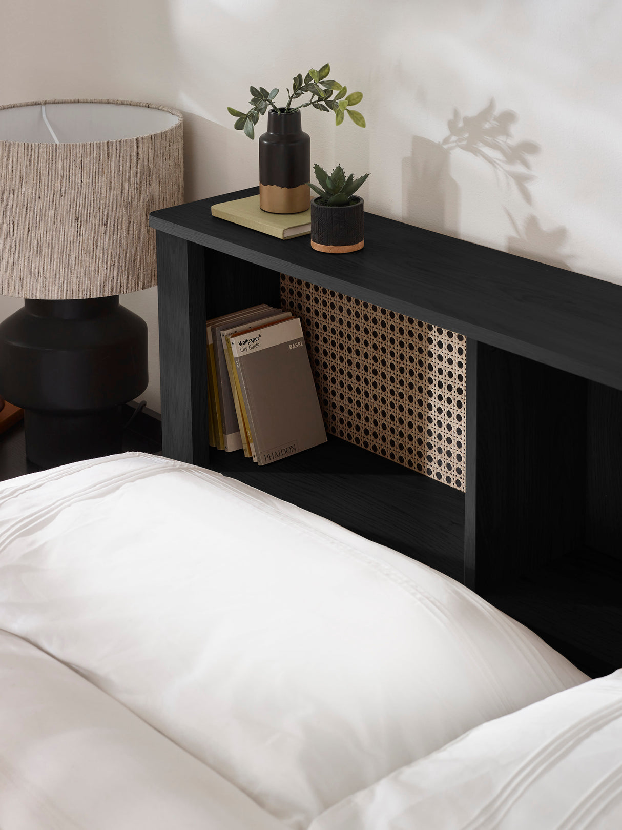 Sydney Rattan Print Bookcase Bed