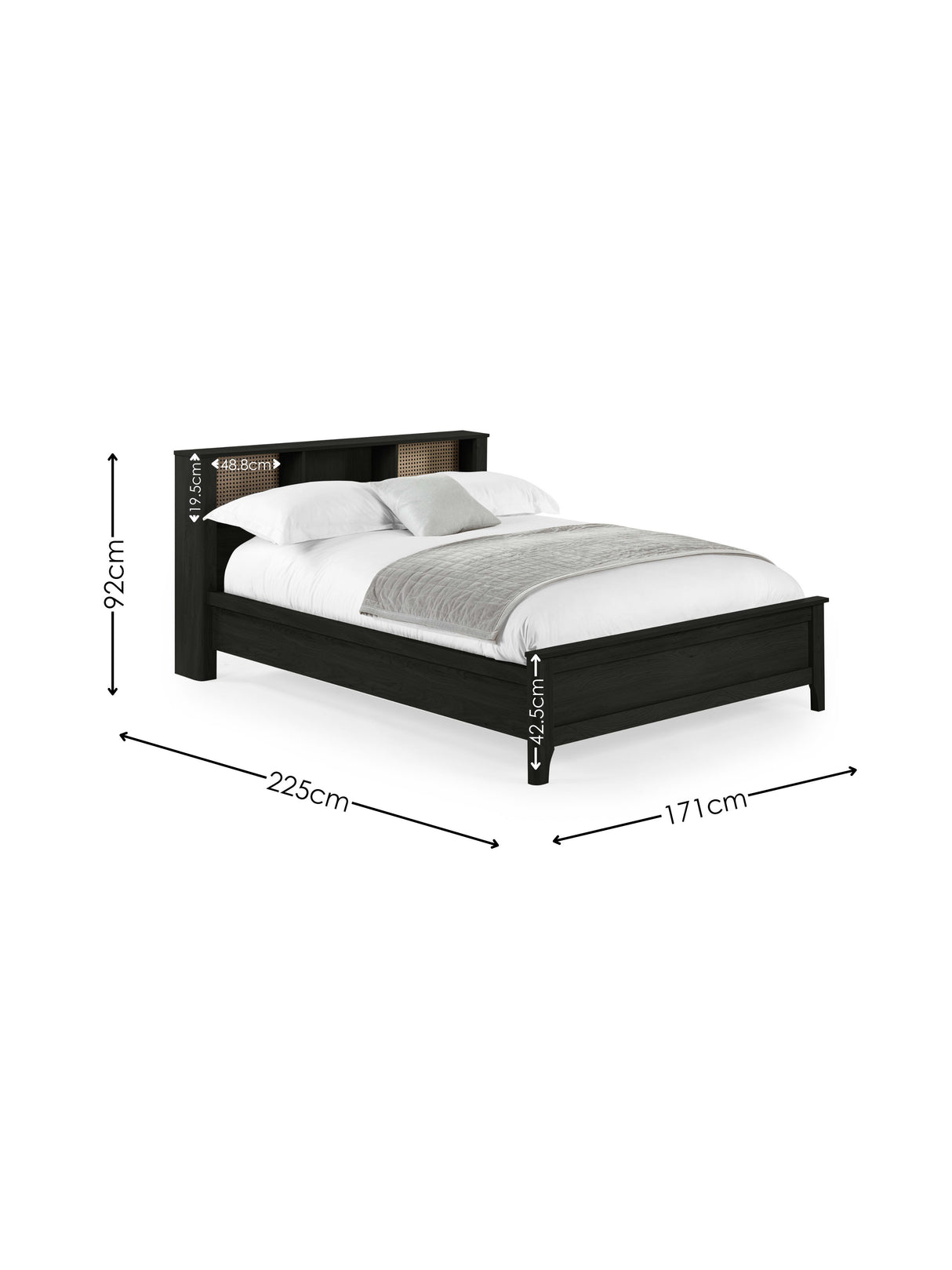 Sydney Rattan Print Bookcase Bed