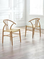 Symi Curved Back Dining Chair with Woven Seat (Set of 2)