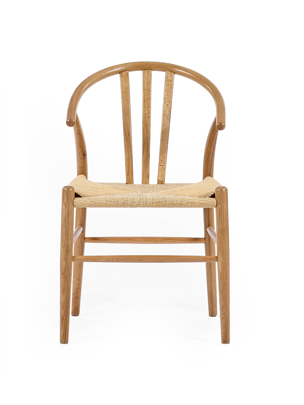 Symi Curved Back Dining Chair with Woven Seat (Set of 2)