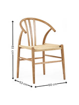 Symi Curved Back Dining Chair with Woven Seat (Set of 2)