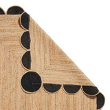 Savannah Jute Scallop Black Natural Rug