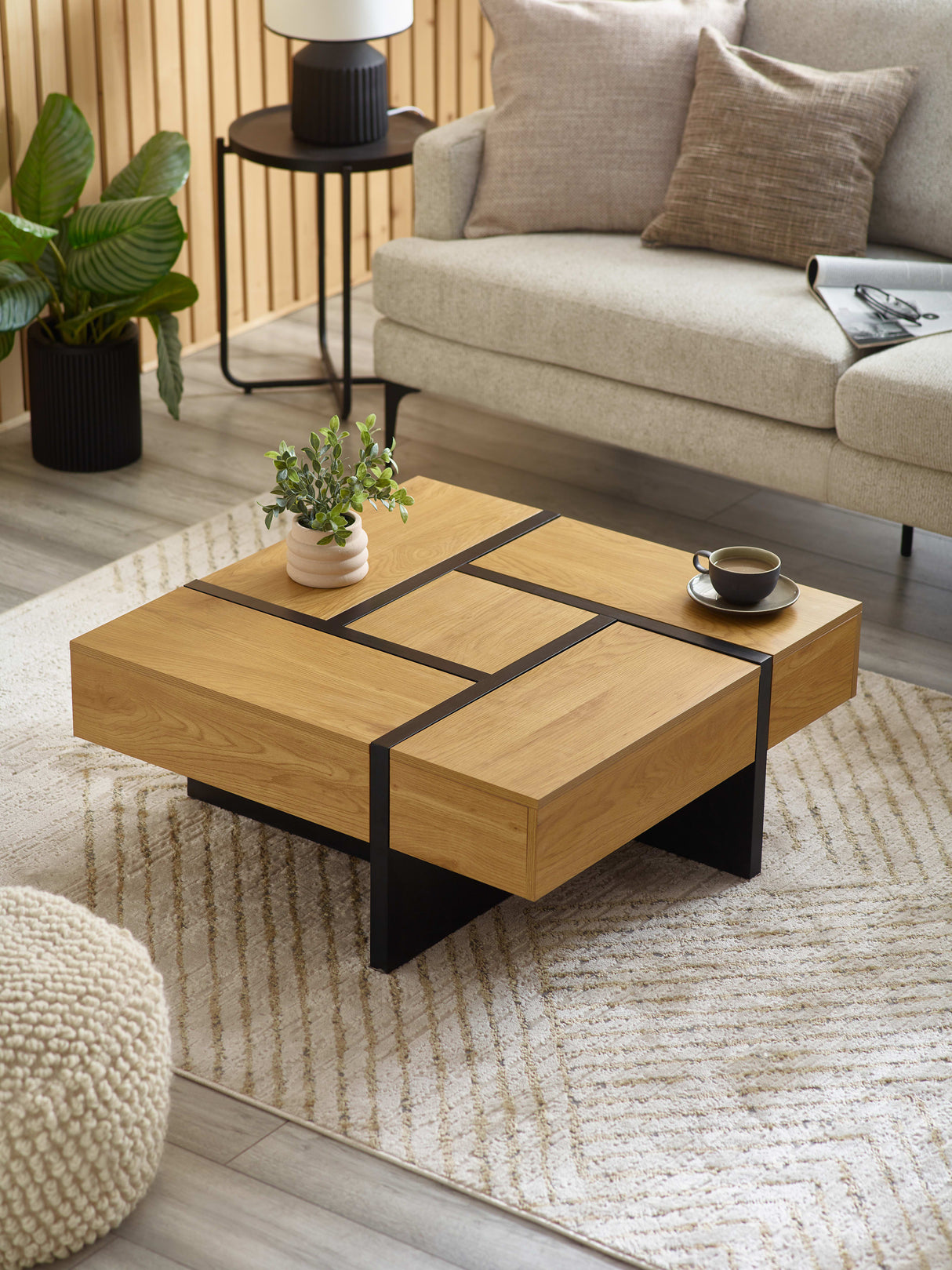 Tahoe Rectangular Coffee Table with 4 Drawer Storage