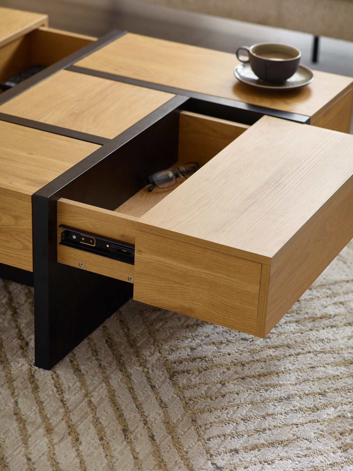 Tahoe Rectangular Coffee Table with 4 Drawer Storage