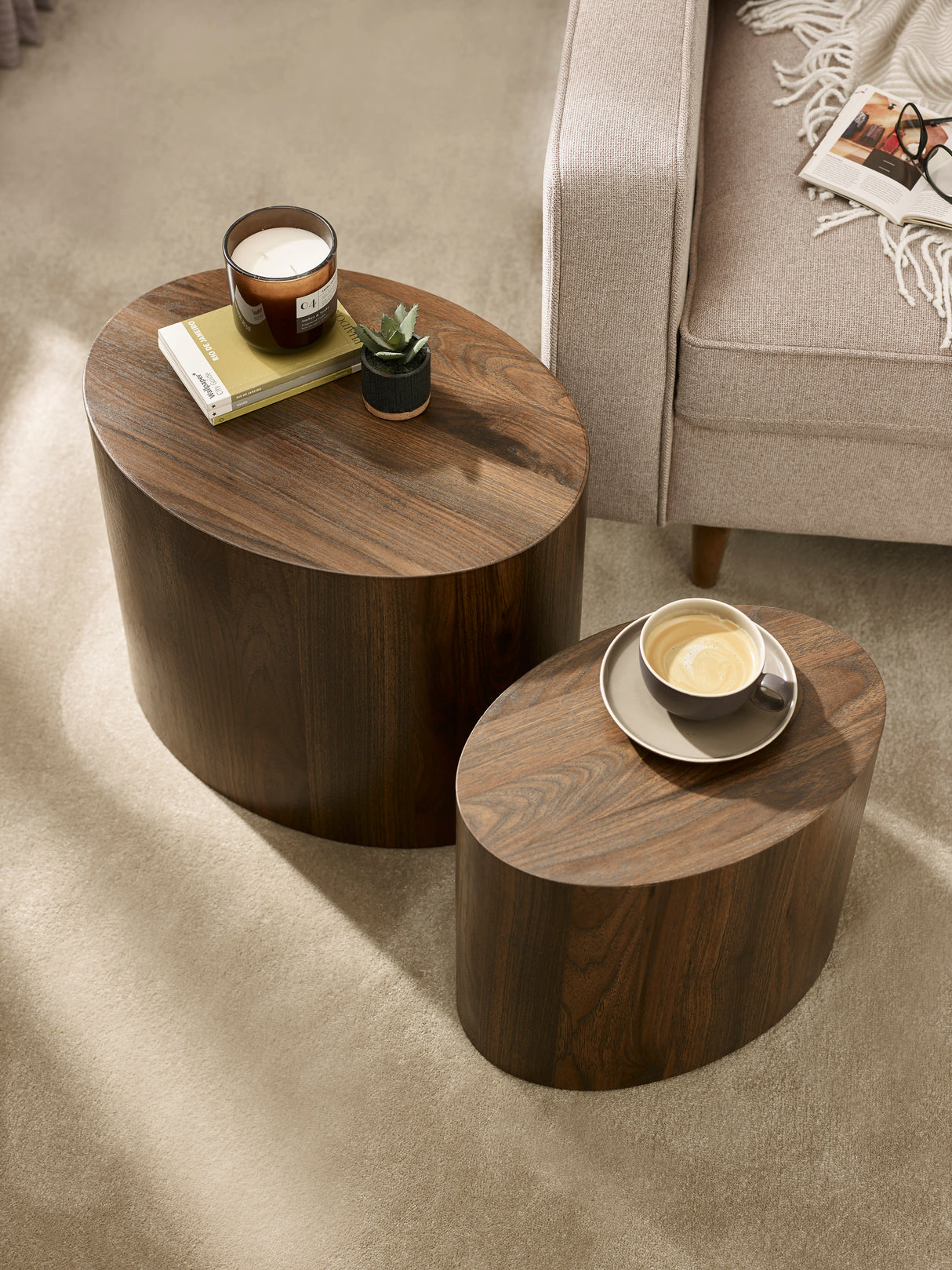 Toba Oval Nest of 2 Side Tables