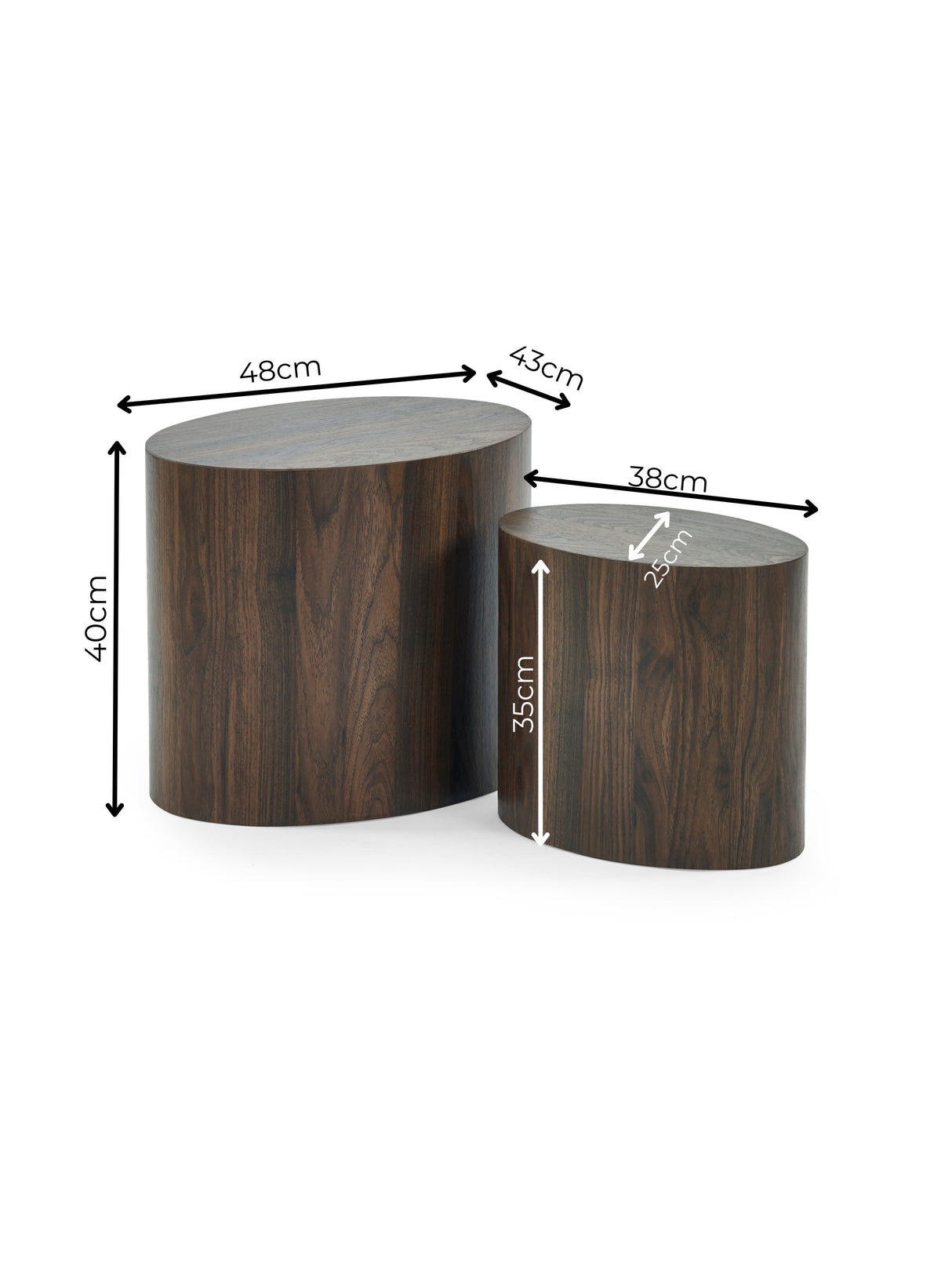 Toba Oval Nest of 2 Side Tables