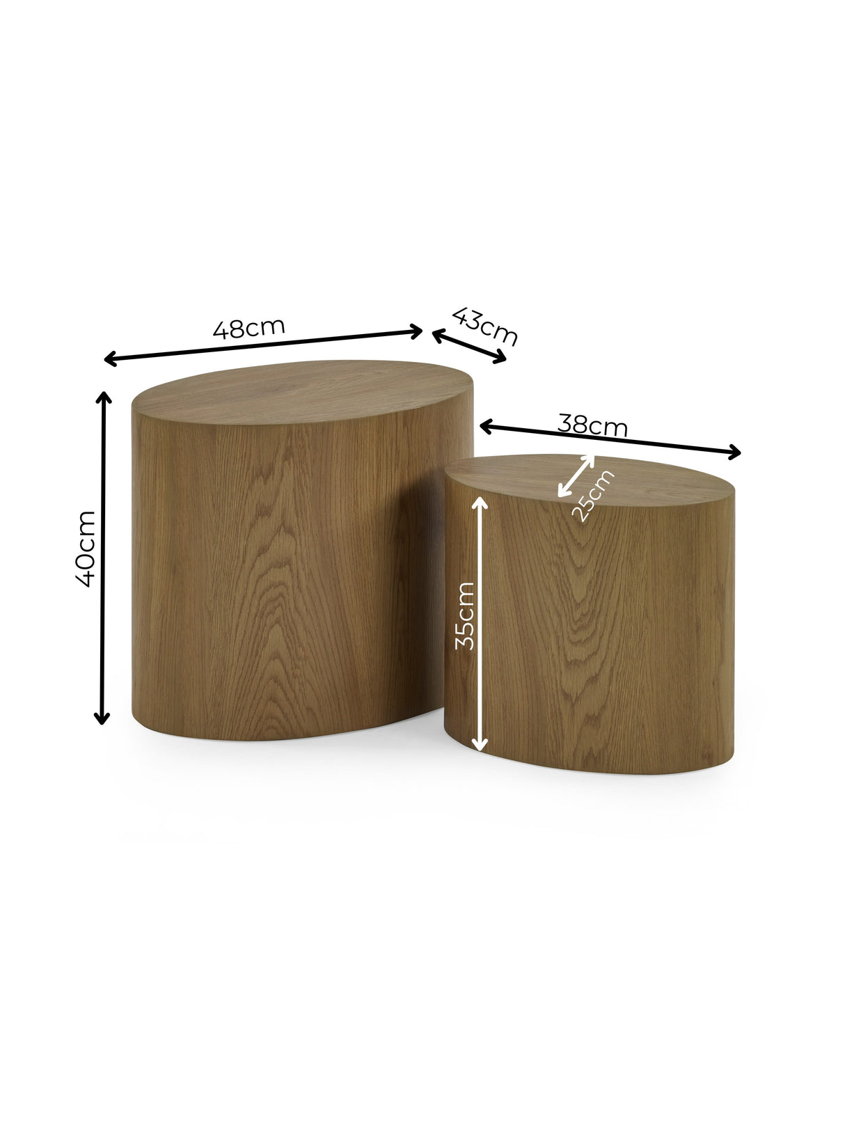 Toba Oval Nest of 2 Side Tables