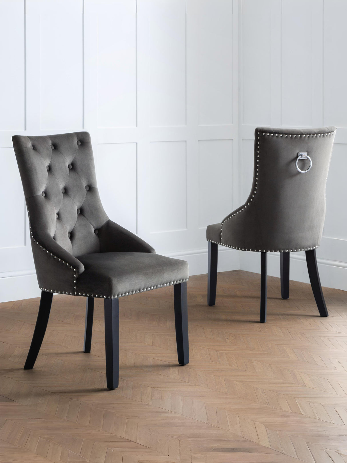 Veneto Button Upholstered Knocker Back Dining Chair (Set of 2)
