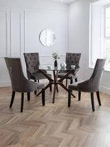 Veneto Button Upholstered Knocker Back Dining Chair (Set of 2)