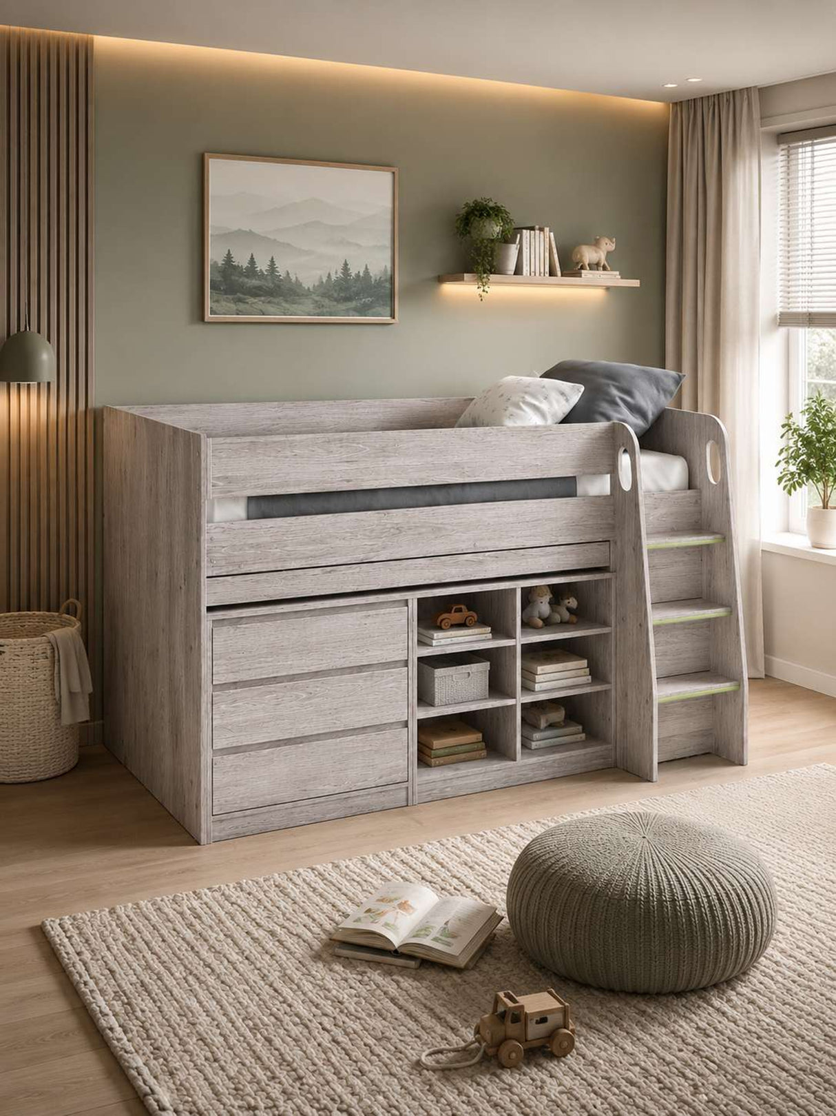 Vespa Mid Sleeper Bed with Desk