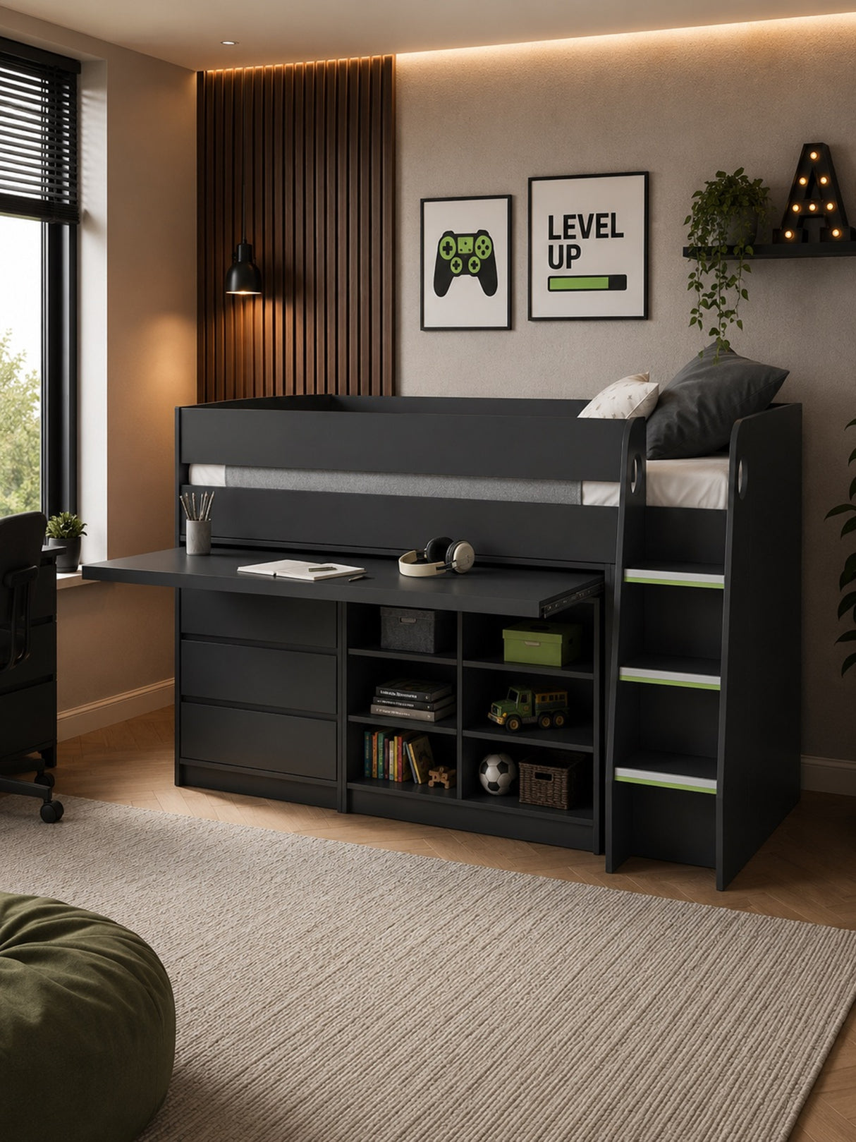 Vespa Mid Sleeper Bed with Desk