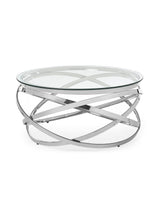 Vienna Round Glass Top Spiral Frame Coffee Table